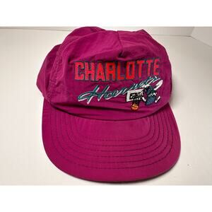 Vintage 80's Charlotte Hornets Windbreaker Material Purple Hat | Made in USA